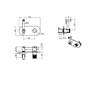 Гигиенический душ со смесителем Boheme Stick Linea 127-BB.3 чёрный